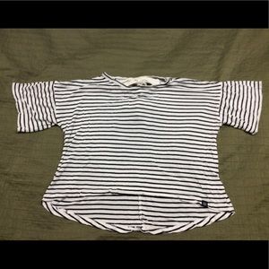 Girls Striped Cutout Shirt